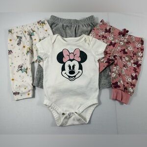 Disney Baby 0-3M/3M/3-6M Minnie Mouse 4-Piece Bundle